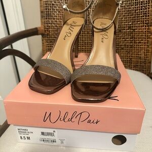 Wild Pair Bronze Glitter Strap Heels